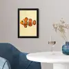 Vis - Oranje - Strepen fotolijst zwart zonder passe partout klein -sfeer4