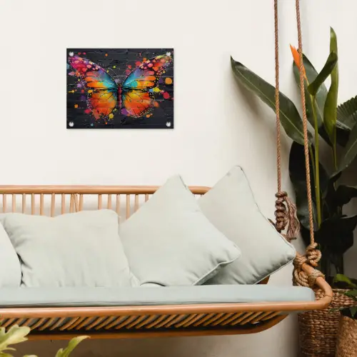 Vlinder van Kleuren tuinposter los doek klein -sfeer7
