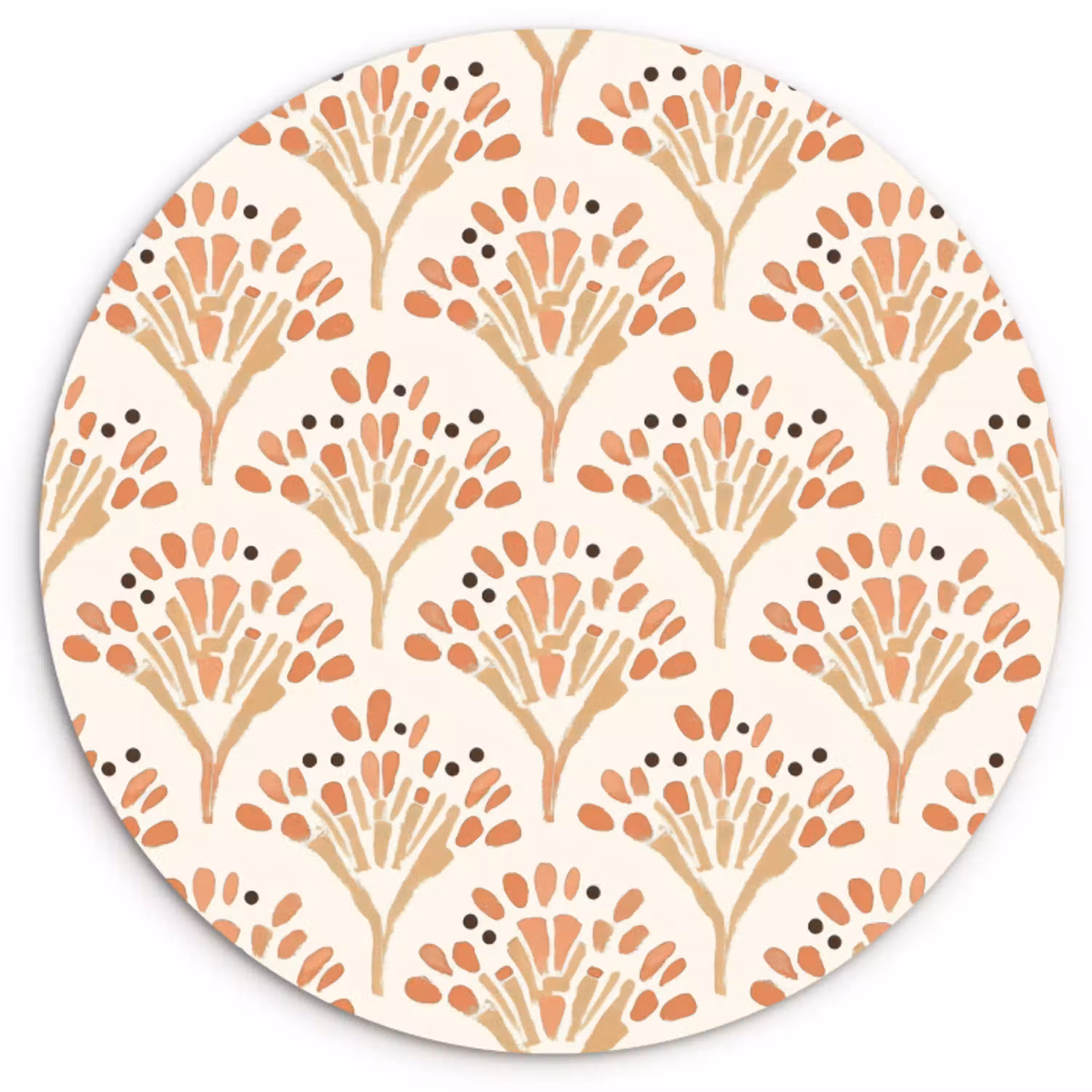 Terracotta - Waaiers - Schilderachtig - Patroon Wandcirkel plexiglas klein 852 -3d
