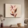 Bloemen - Blaadjes - Minimalistisch - Roze Textielframe zwart klein -sfeer3