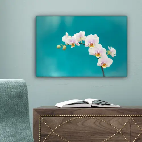 Orchidee - Bloemen - Plant - Wit - Paars canvas 2cm klein -sfeer4