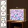 Schelpen - Paars - Blauw - Patroon Light Box met batterij (Wandlamp kind) middel -USP_websiteoverzichtNL