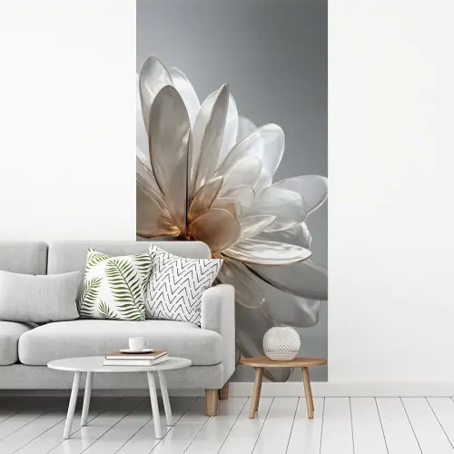 Bloem - Wit - Neutraal fotobehang vinyl groot -woonkamer