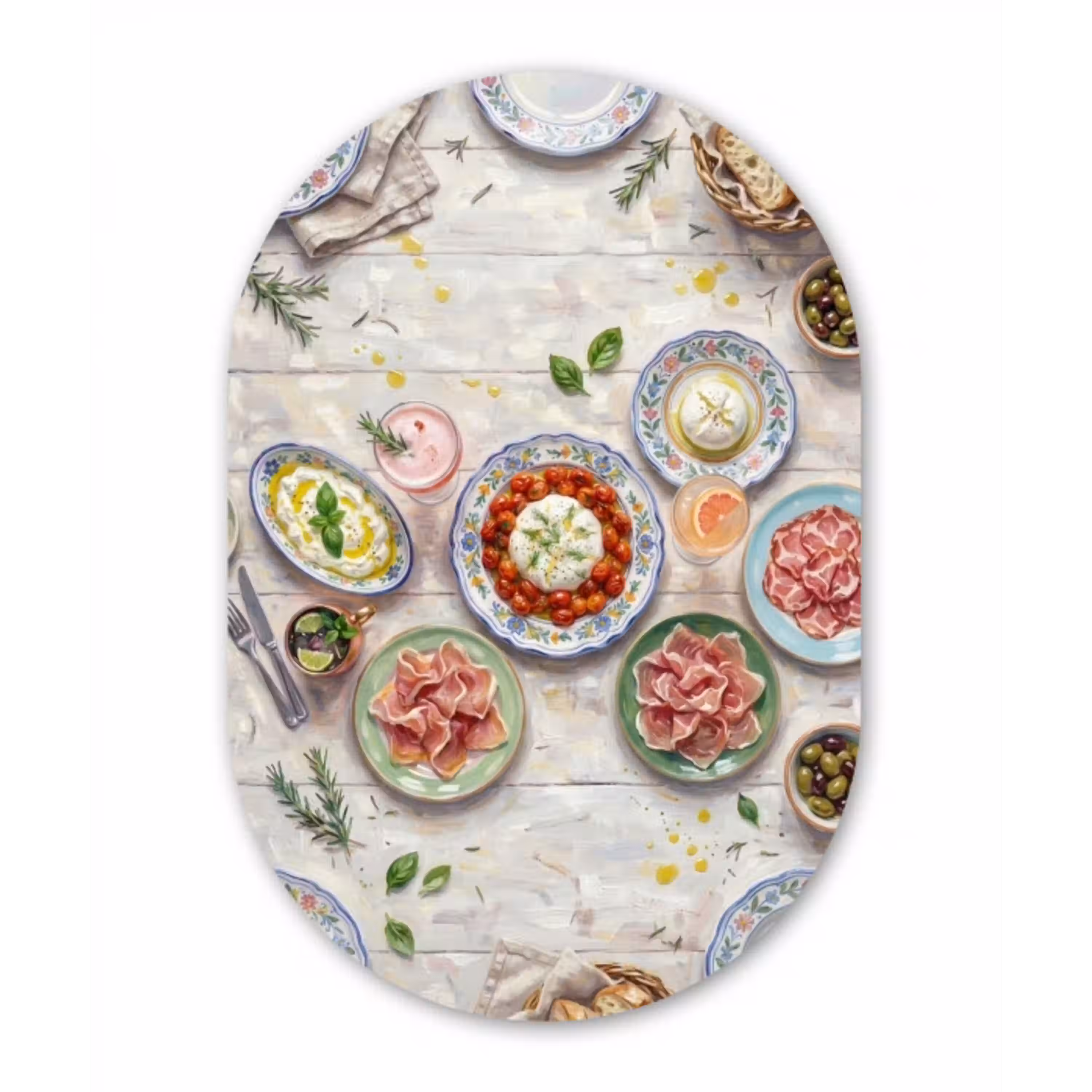 Eten - Tafel - Divers - Modern Wandcirkel Ovaal Forex klein -3d