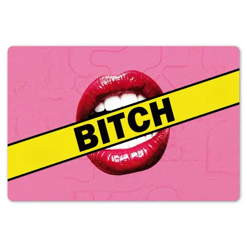Lippen - Tekst - Kleurrijk Placemat vinyl groot -zzsfeer1_Kitchenyeah-website
