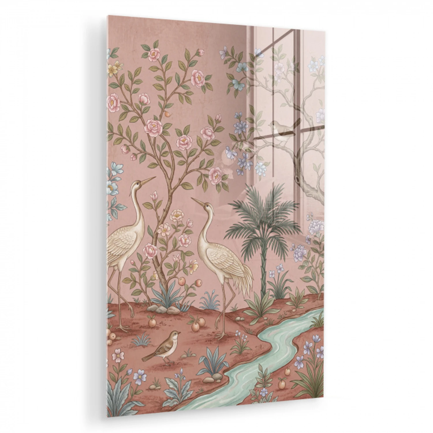 Nostalgisch - Reigers - Roze plexiglas 5mm klein -zzzproduct_nieuw