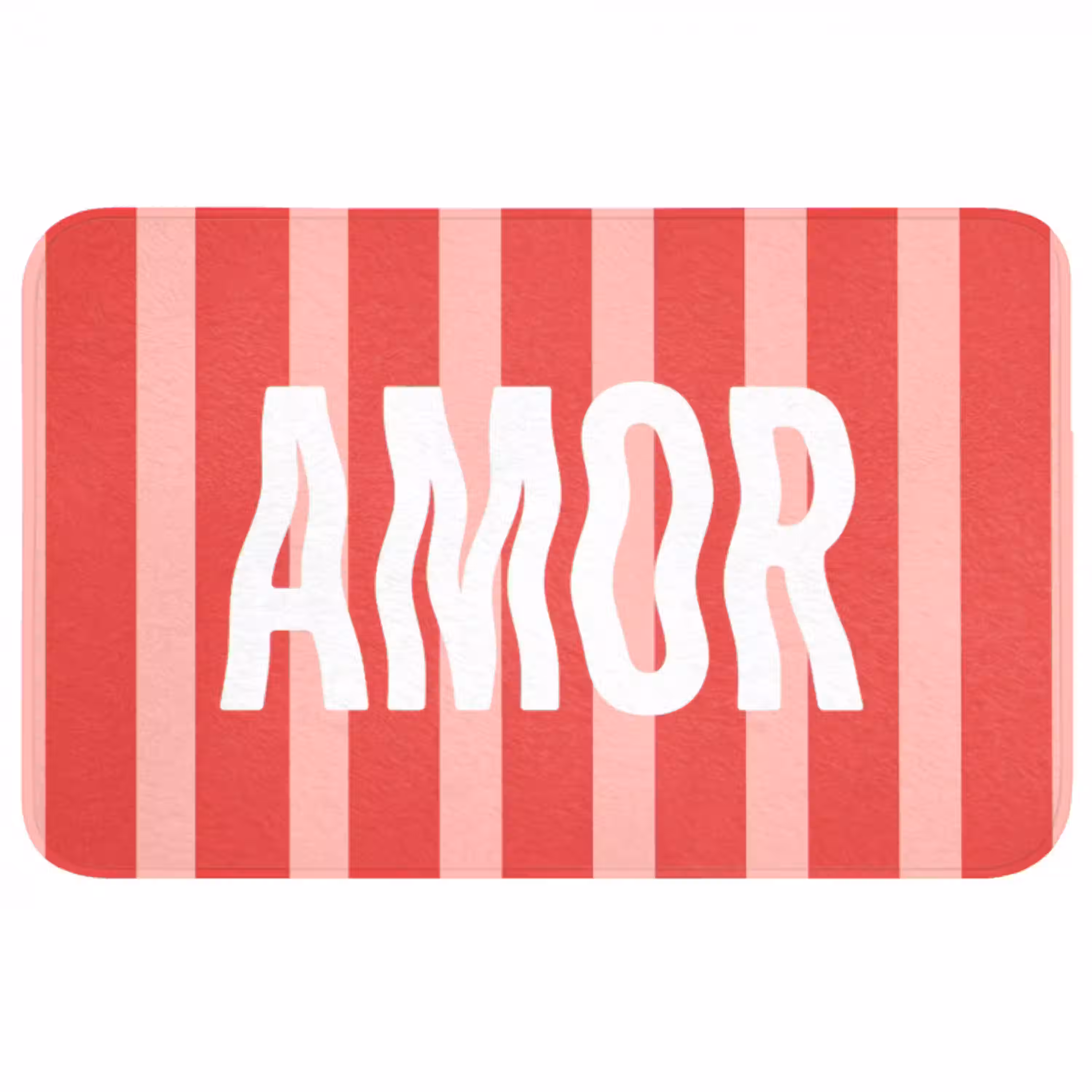 Amor - Strepen - Rood - Roze Badmat middel -3d