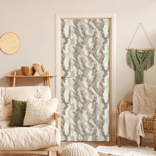 Slang - Patroon - Taupe deurposter klein 289 -sfeer2