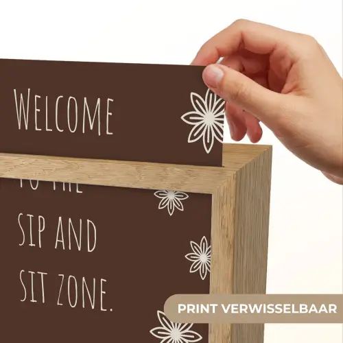 Bruin - Quote - Bloemen - Zomer Light Box met kabel (Wandlamp) klein -USP_websiteprintNL