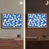 Vormen - Abstract - Blauw - Golven Light Box met batterij (Wandlamp) middel -sfeer3