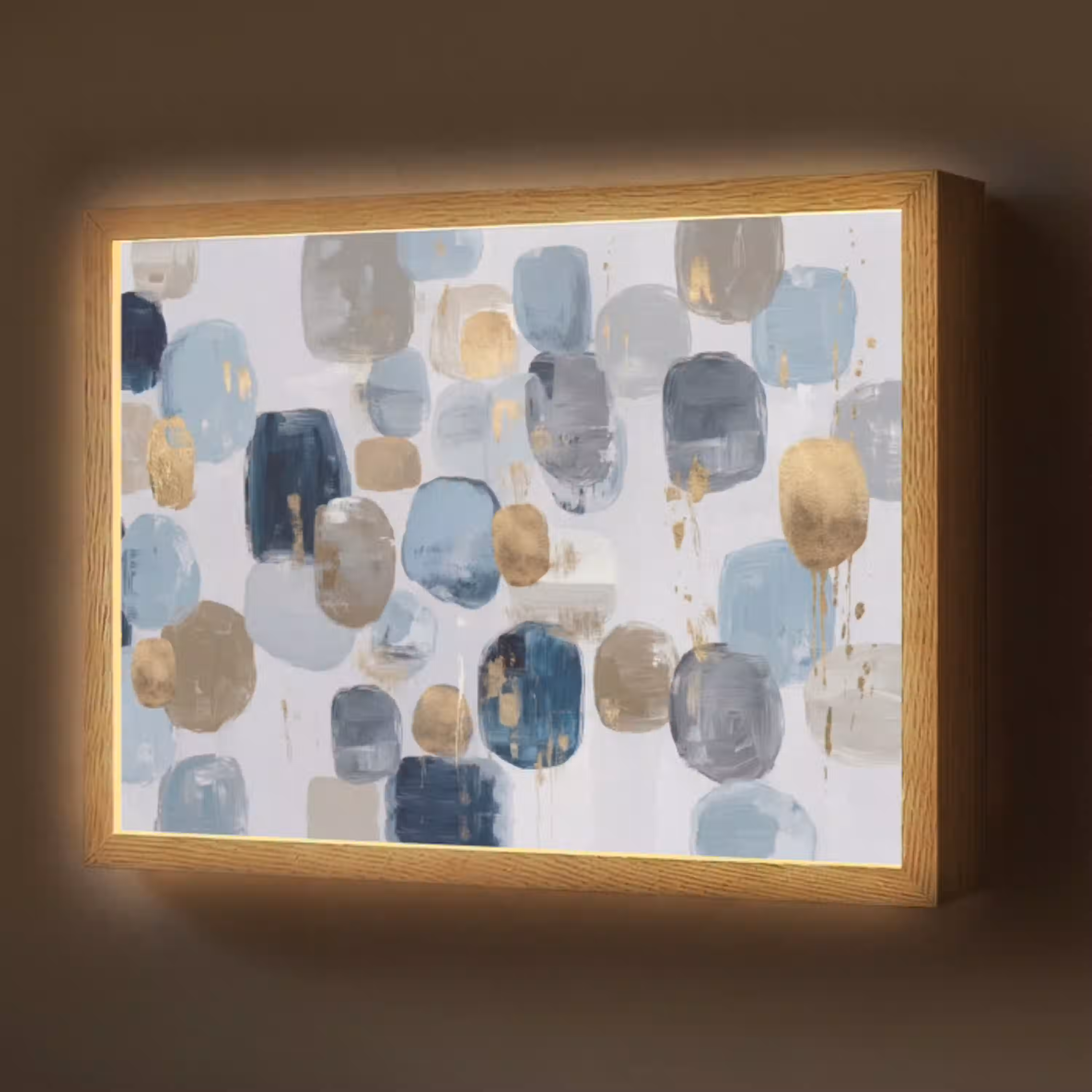Abstract - Goud - Vormen Light Box met batterij (Wandlamp) middel -z3d_website