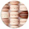 Macarons - Beige - Bruin Wandcirkel kunststof plaat 5mm dik klein -3d