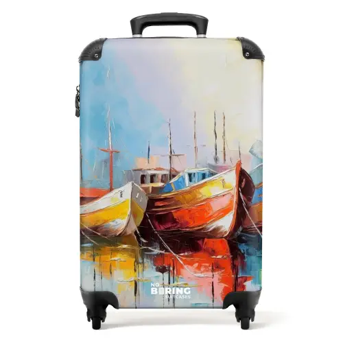 Boten - Kunst - Kleuren - Schilderij NBS - Handbagage koffer - Kinderen Unisex middel -productfoto_recht