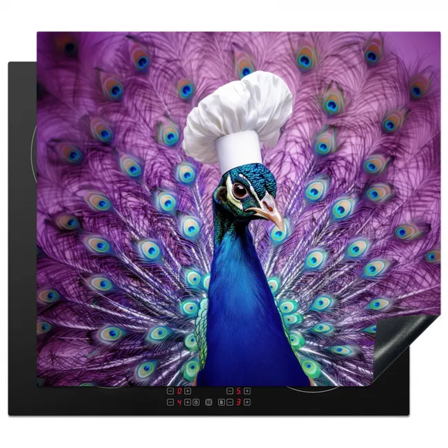 Pauw - Koksmuts - Cool - Paars Inductie beschermer vinyl 3mm middel -3d