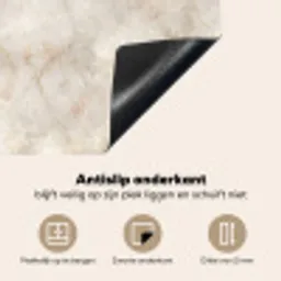 Lichtbeige - Goudbruine Nerven - Marmer Inductie beschermer vinyl 3mm middel 274 -sfeer4