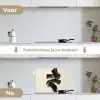 Strepen - Zwart - Abstract keuken achterwand spatscherm klein -voor_na_NL