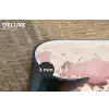Wereldkaart - Roze - Bloemen Placemat vinyl groot -closeup