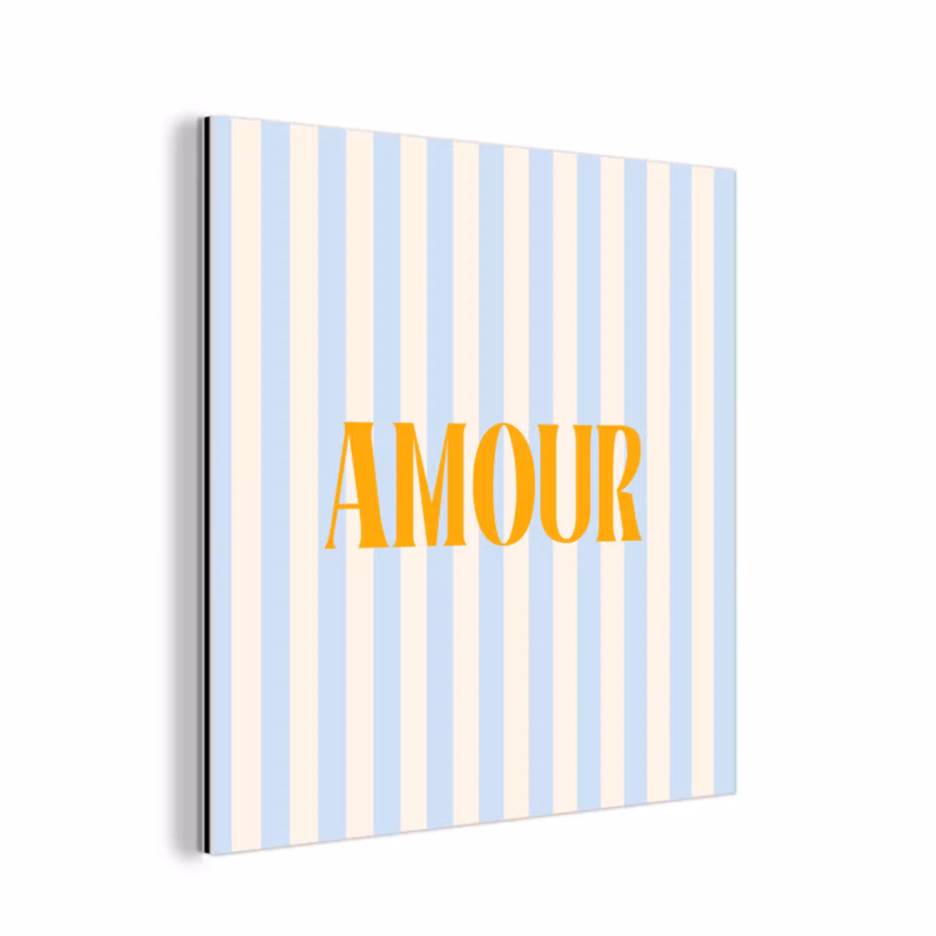 Oranje - Blauw - Strepen - Amour aluminium wit klein -3d