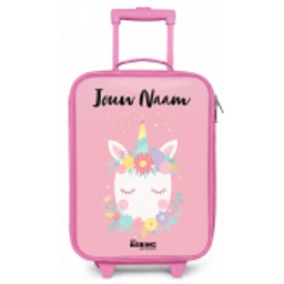 Eenhoorn - Bloemen - Roze Kinderkoffer - Roze klein -zz3dotto