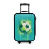 Voetbal - Verfspatten - Groen - Blauw Kinderkoffer - Zwart klein -3d