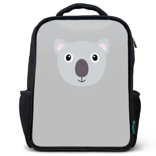 Dierenportret - Koala - grijs Rugzak - Zwart middel -3d