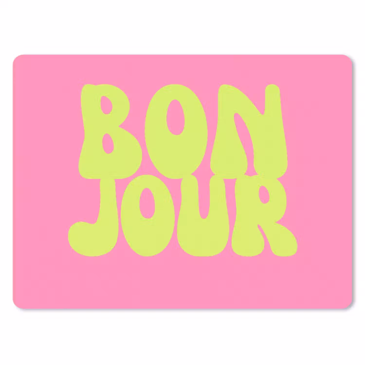 Muismat - Bonjour - Roze - Fel groen