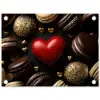 Macarons - Rood - Hart tuinposter los doek klein -3d