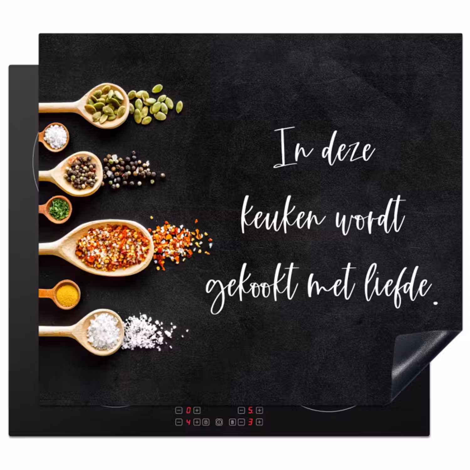 Inductie beschermer - Quotes - Keuken - Spreuken - In deze keuken wordt gekookt met liefde - Liefde