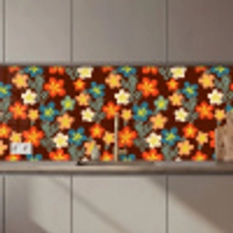 Retro - Patronen - Bloemen - Jaren 70 keuken achterwand 2 middel 871 zz_3dshopping