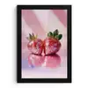 Disco - Fruit - Glitter - Strawberry fotolijst zwart zonder passe partout klein -3d