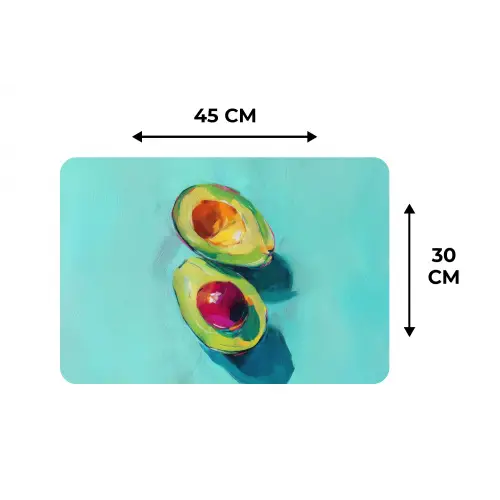 Avocado - Groen - Pit - Schaduw Placemat vinyl groot -specs