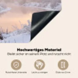 Rivier - Winter - Landschap - Sneeuw - Zonsopgang Inductie beschemer met haakjes klein -ky-onderkant-de