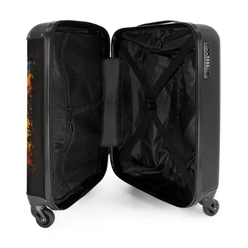 Uil in kleurrijke graffiti stijl NBS - Handbagage koffer - Unisex middel -binnenkant