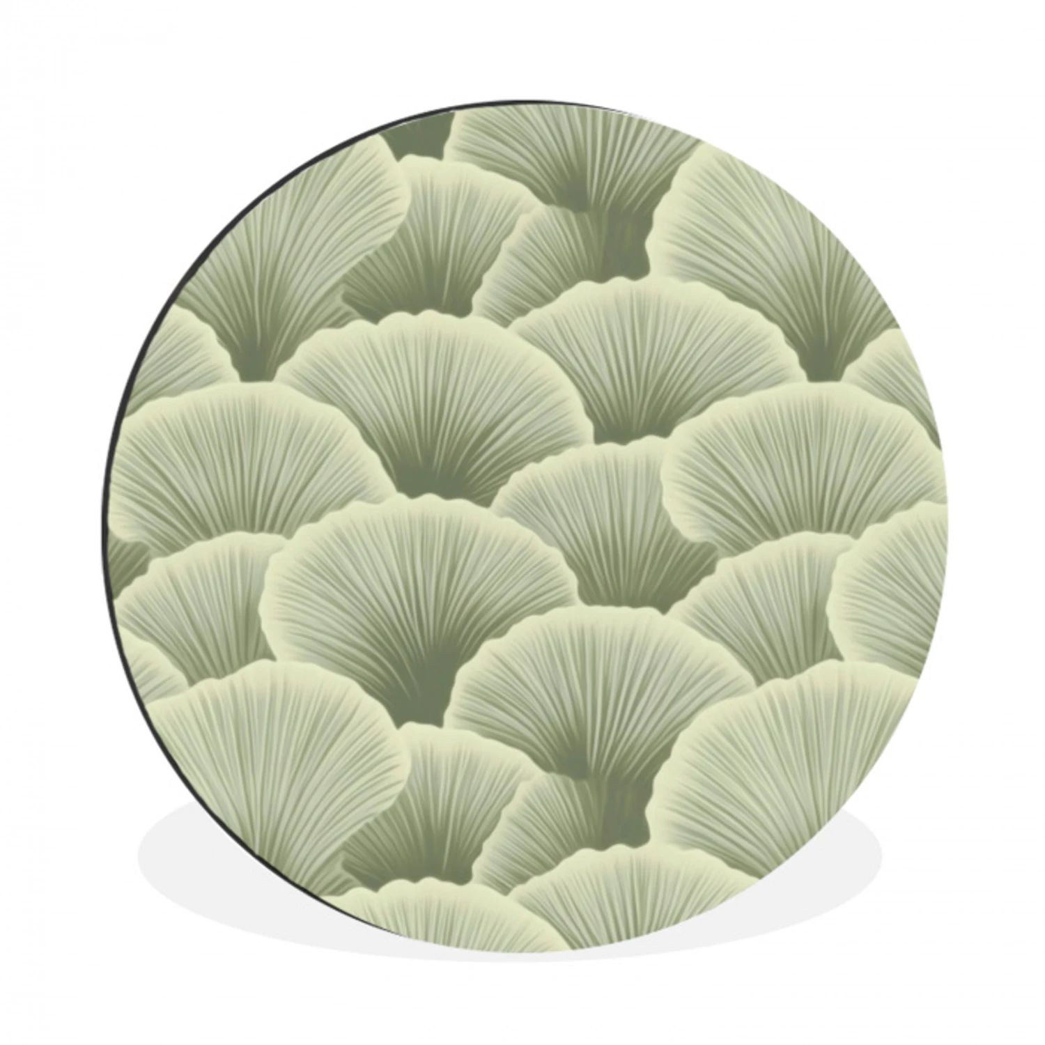 Waaier - Blad - Groen Wandcirkel aluminium klein 190 -3d