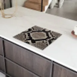 Slangenleer - Patroon - Beige Inductie beschermer vinyl 3mm middel -sfeer8