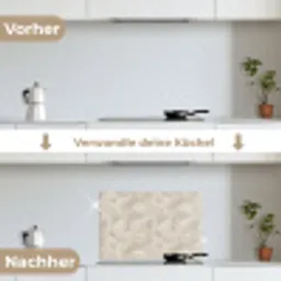 Lijnen - Waaier - Beige keuken achterwand spatscherm klein 900 -voor_na_DE