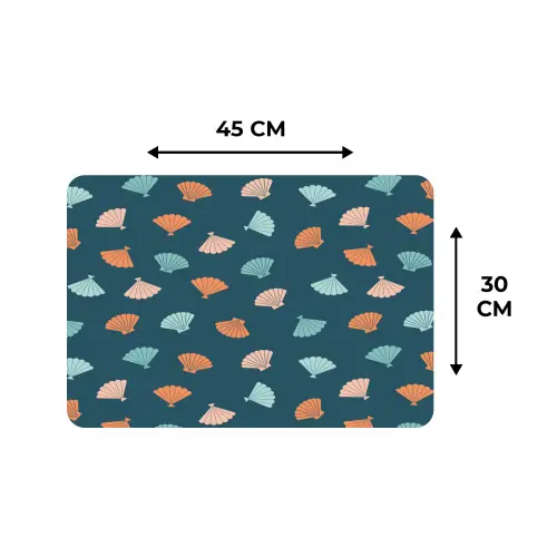 Zee - Dieren - Donkerblauw - Schelpen Placemat vinyl groot 368 -specs
