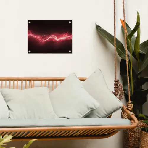 Gaming - Rood - Elektriciteit - Energie  - Lijn tuinposter los doek klein -sfeer7