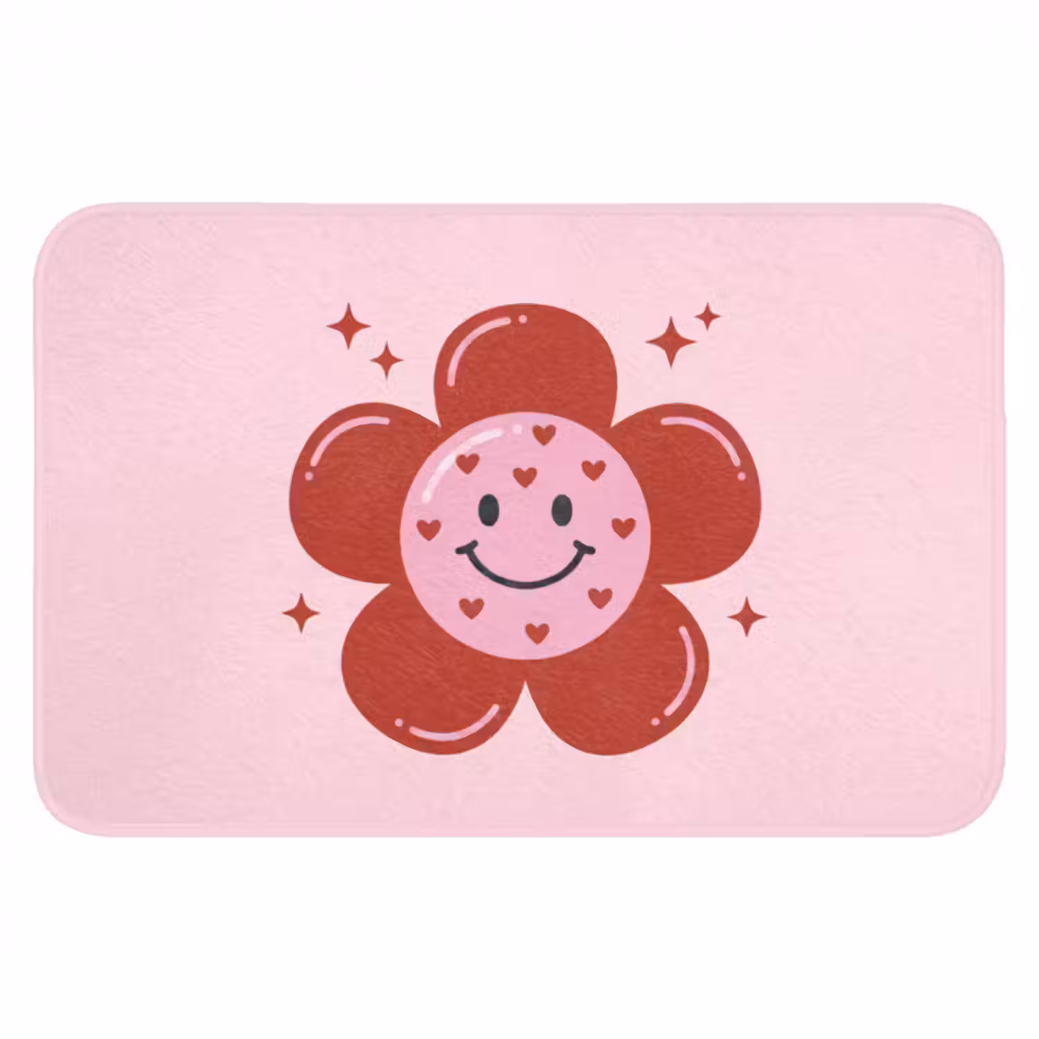 Badematte - Blume - Rosa - Herzen