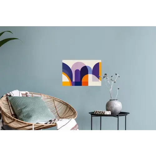 Vormen - Abstract - Grafisch - Oranje Muursticker klein -plant