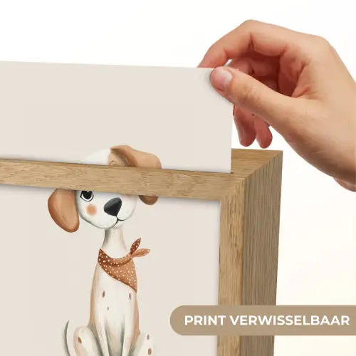 Hond - Pup - Beige Light Box met kabel (Kinderlampje) klein -USP_websiteprintNL
