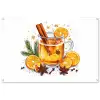 Warm - Thee - Oranje - Kaneel tuinposter los doek groot -3d