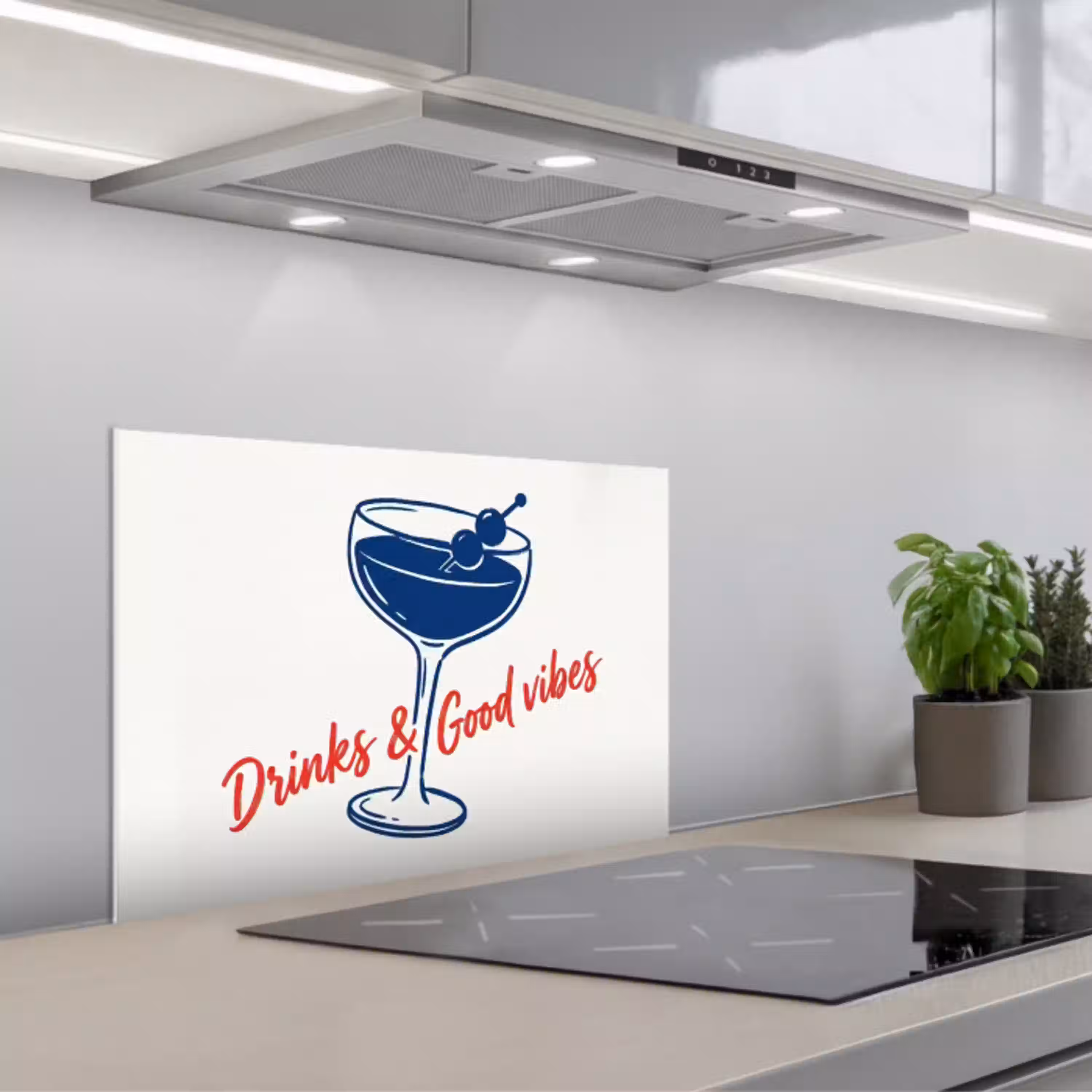 Cocktail - Glas - Illustratie - Blauw - Wit keuken achterwand spatscherm klein -3d_schuin