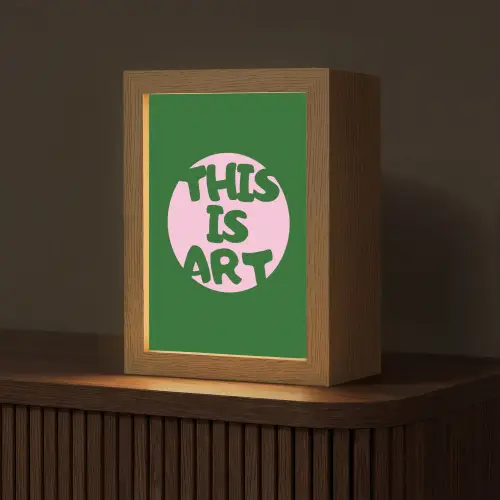 Cirkel - Roze - Tekst - Art Light Box met kabel (Tafellamp) klein -z3d_website