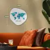 Wereldkaart - Blauw - Kleurrijk Wandcirkel Organisch Forex 3mm klein -sfeer3