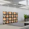 Bloemen - Retro - Bruin keuken achterwand spatscherm klein 900 -3d_schuin