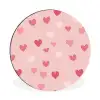 Hartjes - Patroon - Roze - Eenvoudig Wandcirkel aluminium klein -3d