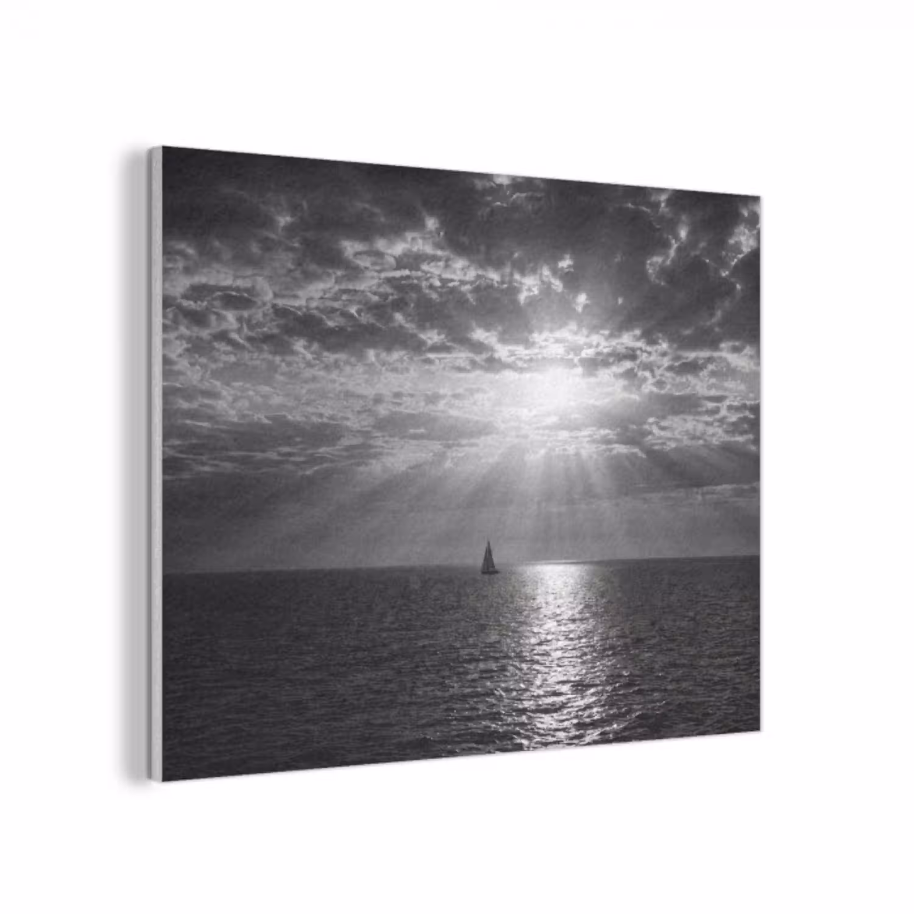 Water - Boot - Lucht - Natuur - Zwart-wit PET vilt klein -3d