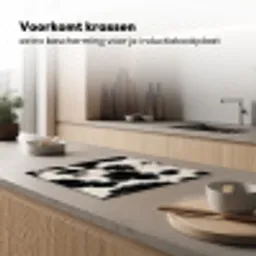 Bont - Textuur - Zwart - Wit Inductie beschermer vinyl 3mm middel -sfeer1