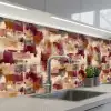 Penseelstrepen - Herfstsymfonie - Bordeauxrood keuken achterwand 2 middel 871 -3d_schuin